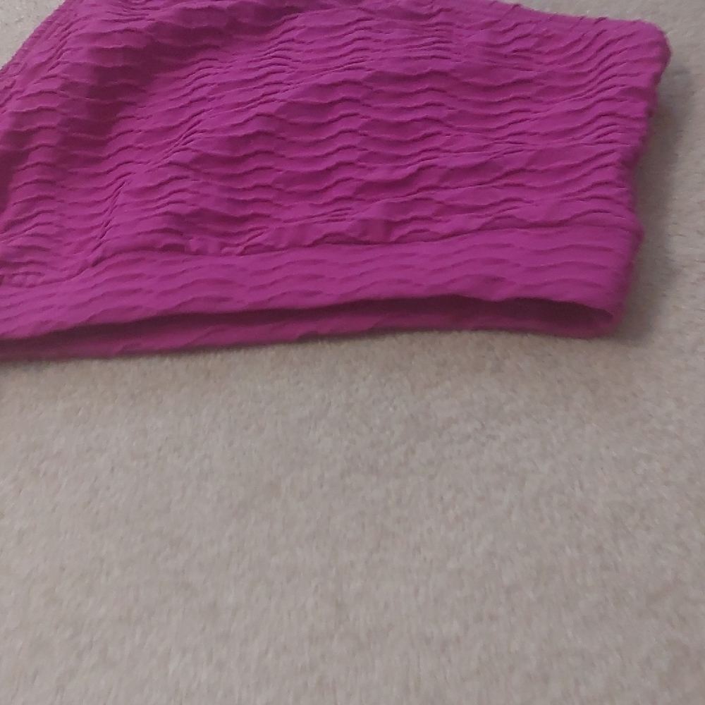 Pink One-Shoulder Textured Top - Picture 2 of 3